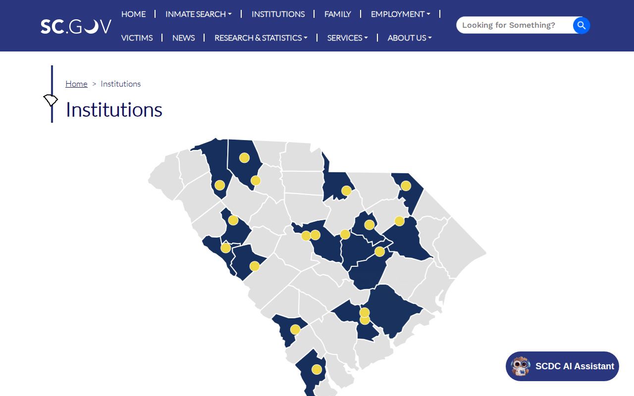SCDC institution directory used to distinguish Dillon County Detention Center releases